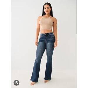 True Religion "Charlie" High Rise Flare Jeans